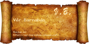 Vér Barnabás névjegykártya